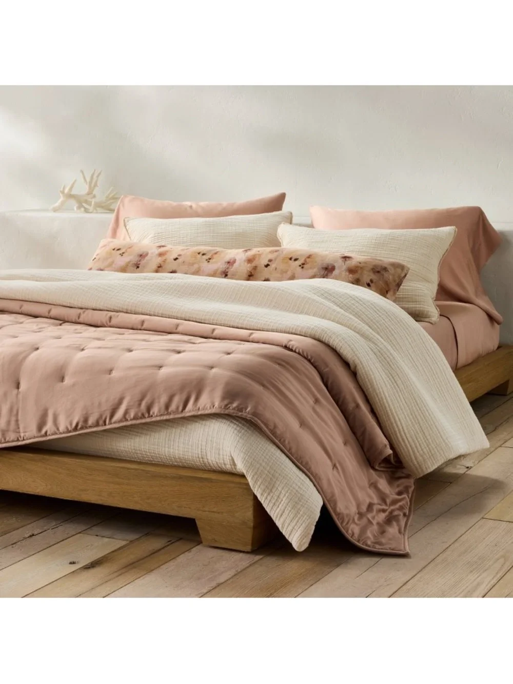 Casaluna King / Cal King Chambray 100% Cotton Comforter Set, Natural